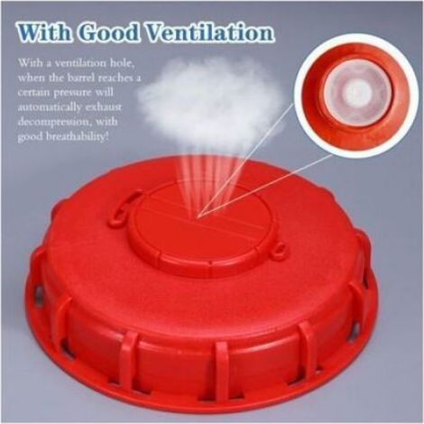 Couvercle de réservoir IBC - Diamètre intérieur 163 mm Ventilé et étanche - Stockage liquides 1000L - Rouge (1/4)
