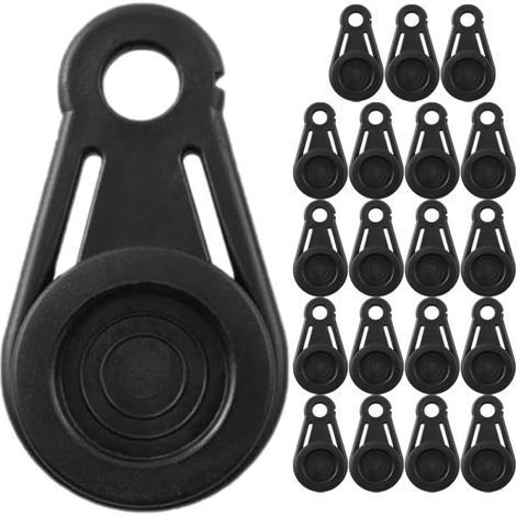 20 Pièces Clips pour Tente Et Bâche Extérieure Pinces De Fixation Résistantes Au Vent pour Camping Randonnée Pêche avec Trou De Corde Portable (1/5)