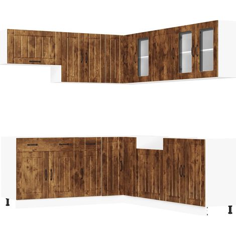 Maison Exclusive - 11dílná sada kuchyňských skříněk "Lucca" kouřový dub kompozit (1/5)