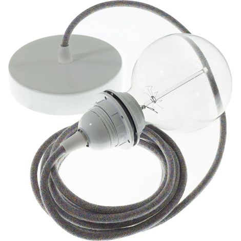 Lámpara colgante Creative Cables rx09 cable textil cromo (1/3)