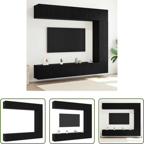Rangement salon - Ensemble meuble TV 5 pcs Chêne noir Bois d'ingénierie (1/5)