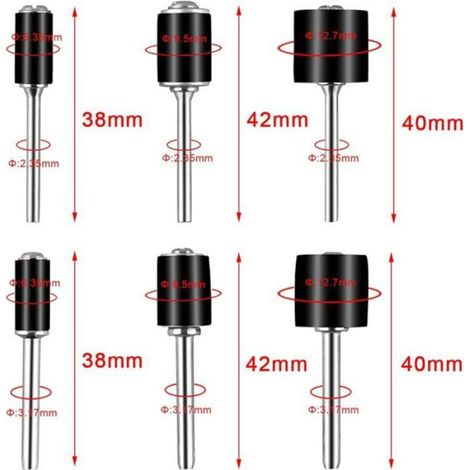 Tambour De Ponçage - Caoutchouc Auto-Expansible - Pour Outils Rotatifs - 132 Pièces (120 Bandes + 12 Mandrins) - Diamètres 1/4 3/8 1/2 Pouces (1/4)