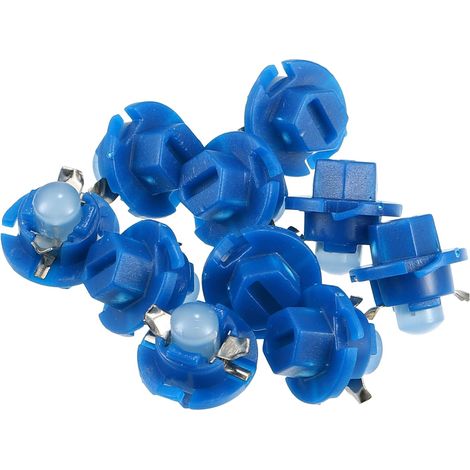 ampoules led t5 b8.4d 12 v 40 lm bleu pour tableau de bord automobile — 10 pièces