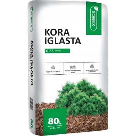 Corteccia decorativa da giardino per conifere, granulometria 0-35 mm, 80 litri.