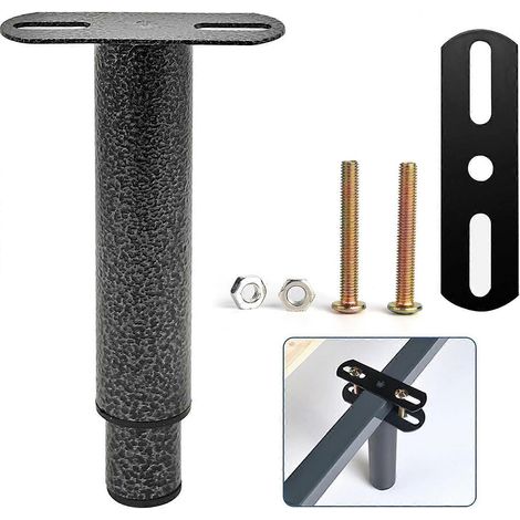 Pieds de lit/meuble réglables, pieds de support métalliques pour meubles, pieds de support centraux à lattes robustes et extensibles pour cadre de lit, adaptés aux meubles, gris foncé. (1/5)