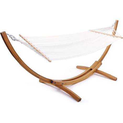 Amaca di legno con tela di cotone "Dallas" - 3 m - Ecru