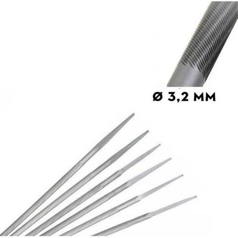 Limes Rondes D.3,2 mm x 3 - Outils de Précision - Idéales pour Finitions Détails - D-Work (1/2)