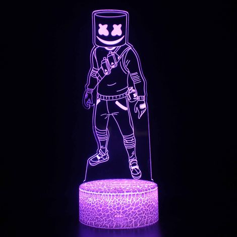Lampe de chevet Fortnite 3D illusion LED avec capteur tactile et télécommande, veilleuse animée colorée pour chambre, gadget maison ZB-1146 (1/4)
