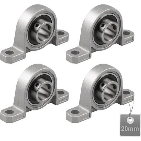 4 Pièces Roulements de Bloc d'oreiller, Palier Roulement, Roulements à Billes, Roulements Alliage de Zinc, Paliers a Semelle(20mm)