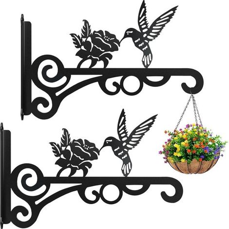 Ganci per piante (2 pezzi), ganci per fiori, ganci per piante, appendini per piante, staffe per cesti appesi, ganci da parete, supporti per cesti appesi, ganci da parete, supporti per piante sospese, (1/5)