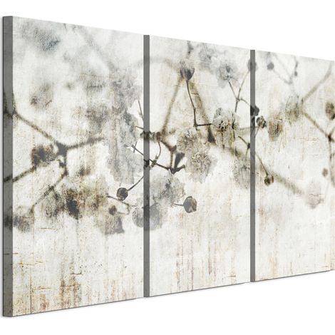 Tableau sur toile italienne 90 x 60 cm, triptyque - style scandinave - fleurs. Tableau sur toile italienne 120 x 80 cm, triptyque - style scandinave - fleurs. (1/5)