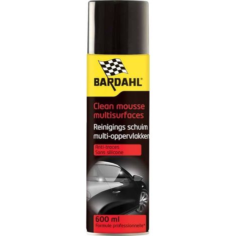 Bardahl – Mousse de nettoyage toutes surfaces 600 ml – Formule concentrée moussante – Élimine les tâches récalcitrantes – Pour intérieur et extérieur véhicule