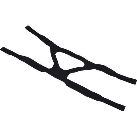 Schwarze CPAP-Maske, Kopfstützgurt, Befestigungsband, verstellbarer Schlafmaskenaufsatz, Bettwarenzubehör. (1/5)