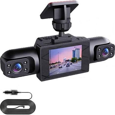Cámara de salpicadero para coche con visión completa de 360°,cámara frontal 4K UHD y cámara trasera lateral 1080P,con detección de movimiento (1/5)