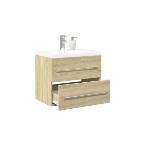 Ensemble de meubles de salle de bain 2 pcs chêne sonoma