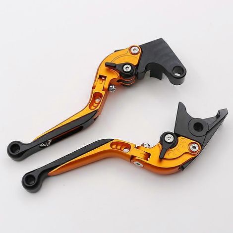 POUR MOTO YAMAHA FZ1 FAXER, GUIDON DE FREIN MODIFIÉ, POIGNÉE D'EMBRAYAGE, LEVIER DE KLAXON EN ALLIAGE D'ALUMINIUM (Orange 3) (1/5)