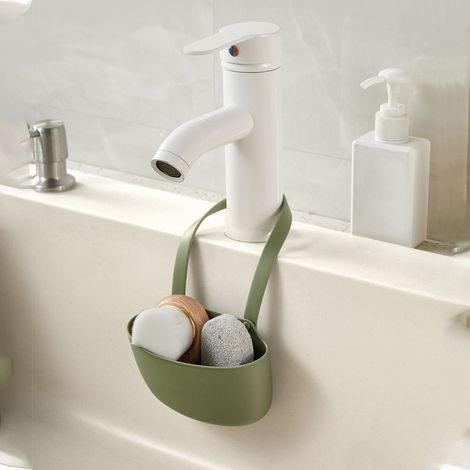 Panier suspendu pour évier de cuisine avec trous de drainage, grande capacité, souple et flexible, vert (1/5)