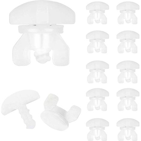 Lntyq Arrêts Intermédiaires, Lot de 20, Blanc, Arrêt de Rideau, Convient pour un Maximum de 6 Rideaux avec Rails de Roulement, Chambre de Roulement d'une Largeur Minimale de 16 mm, Hauteur de 6mm, Arr