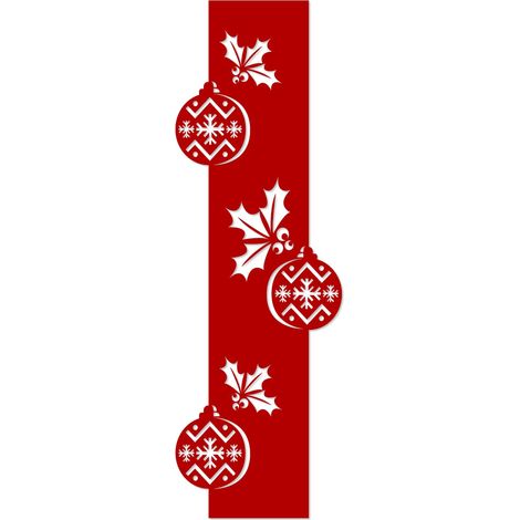 Winterweihnachtlicher Vorhang, Paravent, rote Weihnachtskugeldekoration