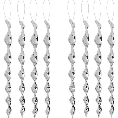 Répulsif Oiseaux - Barre Spirale Réfléchissante 360° - Pour Balcon Jardin Terrasse - 8 Pièces - Longueur 30 Cm - PVC Argent (1/5)