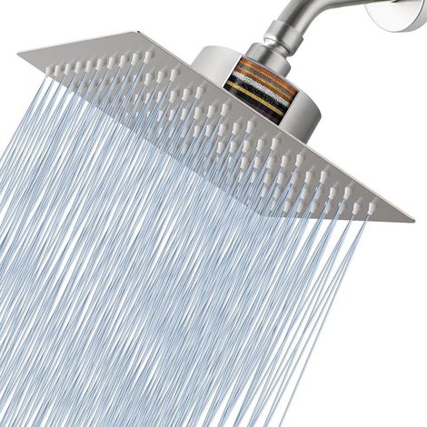Regenduschkopf mit Filter, Edelstahl, 20cm, Nickel Gebürstet (1/5)