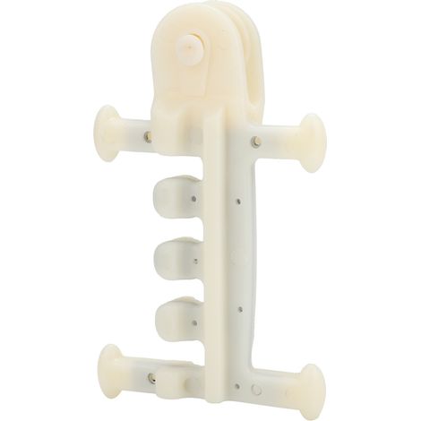 Poulie de serre en plastique anti-basculement, plaque d'acier blanche, quatre ailettes, lot de 10, blanche (1/5)