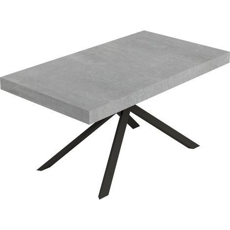 Tavolo Allungabile 160-264x90x74 cm Niket Cemento Gambe Antracite
