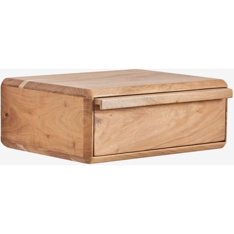 Mesita de noche flotante 40x30 cm en madera de acacia Nordilan SKLUM (1/5)
