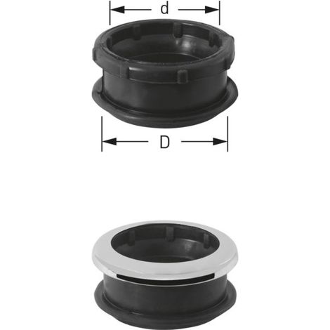 ASW Stedo Mület Trumpf WC connecteur 170147 pour tuyau de rinçage, Ø 55 mm, tuyau 45 mm, noir