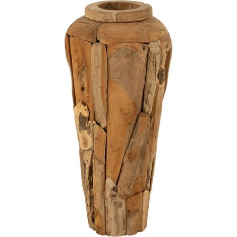 Vase Déco en Teck "Scot" 92cm Naturel