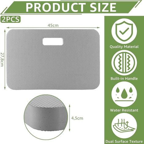 Garden Kneeling Cushions, Grey 43 x 28 x 4 cm, Thick, Waterproof, Multi-Use for Work, Yoga, Gardening, Baby Bath (1/3)