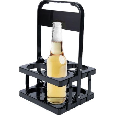 Pote-gobelet, pote-bouteilles, pote-bouteilles d'eau, panie à boissons, en plastique, pliable, 33 x 20 x 18 cm, offe de la place pou 4 bouteilles, pou le tanspot et le stockage de la bièe en (1/4)