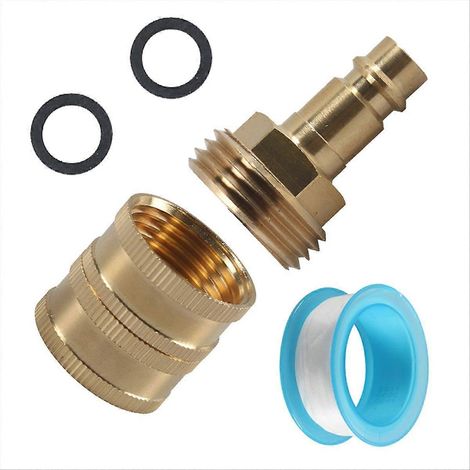 Adaptateur de tuyau pivotant femelle-femelle, pour robinet de douche extérieur de camping-car (1/5)