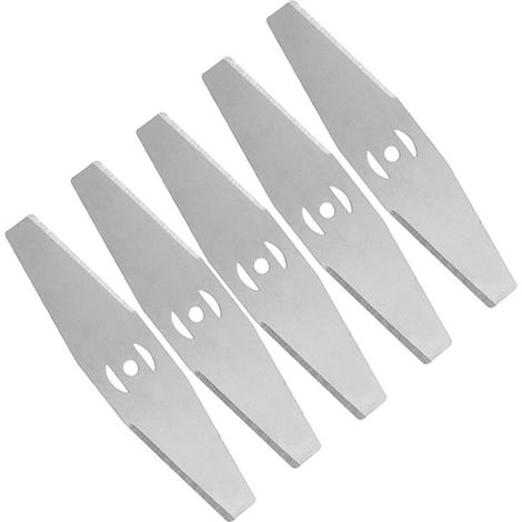 Lot de 5 lames de rechange pour débroussailleuse, acier inoxydable 110/150 mm, lames argentées pour coupe-herbe, entretien jardin et espaces verts (1/5)