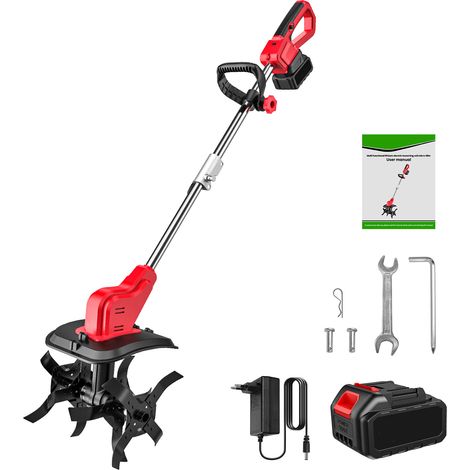 Motoculteur rotatif, petite machine agricole pour ameublir le sol, motoculteur de jardin 21V, puissance 550W, 1 batterie, convient aux pelouses et aux potagers (1/5)