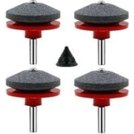 4 Pièces Affuteur Lame Tondeuse Gazon Universel Aiguiseur de Tondeuse Accessoires pour Tondeuses avec 1Pcs Kit D'équilibrage de Lame,50 x 47mm (1/5)