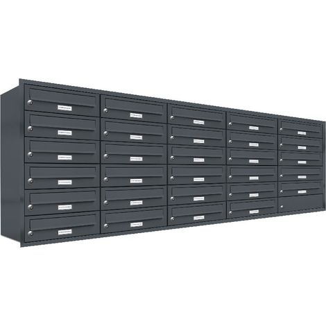 29er Briefkasten Anlage Unterputz Montage RAL 7016 Anthrazit (1/5)