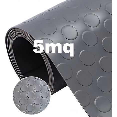 1mt x 5mt Pavimento antiscivolo bolflex bullonato copripavimento bollato in pvc 1,2mm - ANTRACITE