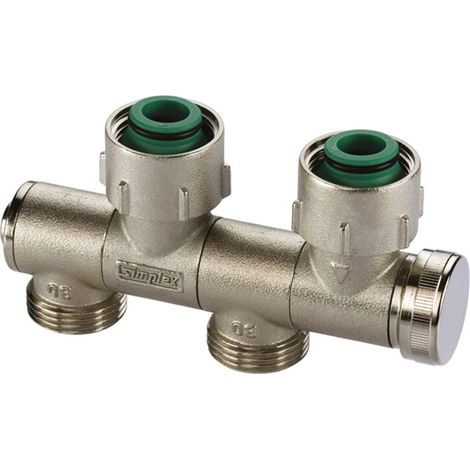 Flamco Bloque de grifo VARIOCON, orientable FE2 G3/4i x G3/4a MS vern. c.cono, c.purga, F12004