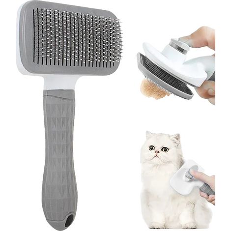 Herramienta de aseo para perros, eficaz removedor de pelo, cepillo de limpieza multifuncional, cuadrado gris (1/2)