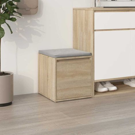 vidaXL Cajón taburete madera contrachapada roble Sonoma 40,5x40x40 cm (1/5)