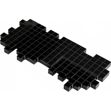 Tablett aus transparentem Acryl, schwarz, Tablett mit ineinandergreifendem Muster (1/5)
