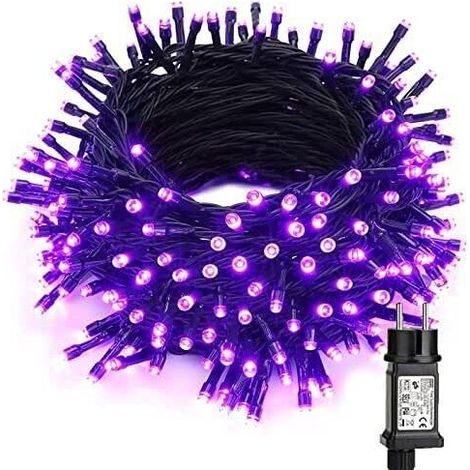 Guirlande Lumineuse LED 20M 200 LEDs Violette Étanche 8 Modes Halloween Noël Extérieur Intérieur Jardin Arbre Fête (1/5)