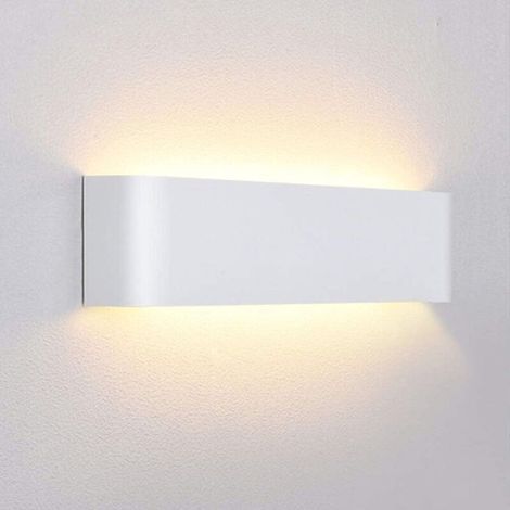 AMXCNOY Applique murale intérieure LED 12 W, lumière blanche chaude 3000 K, en aluminium, luminaire mural moderne pour chambre, salon, couloir, escalier et hôtel (1/4)