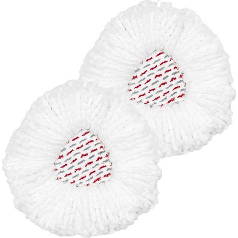 Serpillères de Rechange Microfibre, Balais Serpillères Réutilisables pour vileda/O-Cedar Easywring Spin Mop Têtes de Balai Serpillères Rechange Lavables Chiffons 2 Pièces (Blanc)