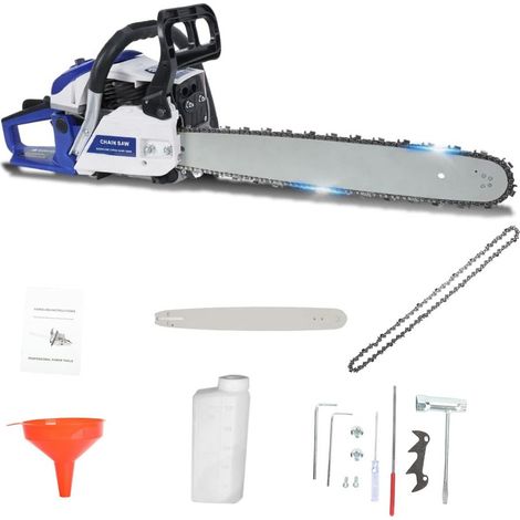 Tronçonneuse à essence 58CC - FIANAO - 2200W - Guide 20 pouces - Chaîne Haute Température - Huileur Automatique - 82x25x25 cm (1/3)