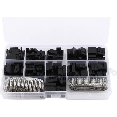 Kit de 620 connecteurs à broches mâles/femelles pour câbles de connexion avec boîtier. (1/5)