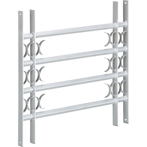 Relaxdays Reja  para ventana, extensible, acero recubierto en polvo, reja de seguridad, 600 x 700-1050 mm, gris (1/5)
