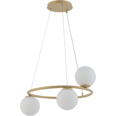 Lampada a sospensione Gama anello oro 3 globi G9 Ø48 (1/2)