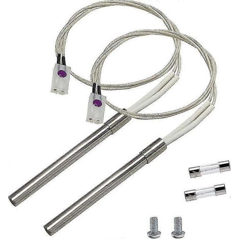 Lot de 2 allumeurs à pellets de rechange améliorés pour fumoirs Pit Boss et Camp Chef, kit de pièces d'allumeur Hot Rod avec 2 fusibles, 200 W 120 V (1/5)